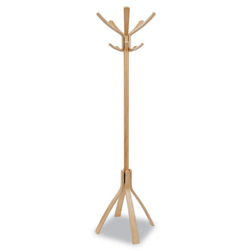 Alba™ Café Wood Coat Stand, Ten Peg-five Hook, 21.67w X 21.67d X 69.33h, Espresso Brown freeshipping - TVN Wholesale